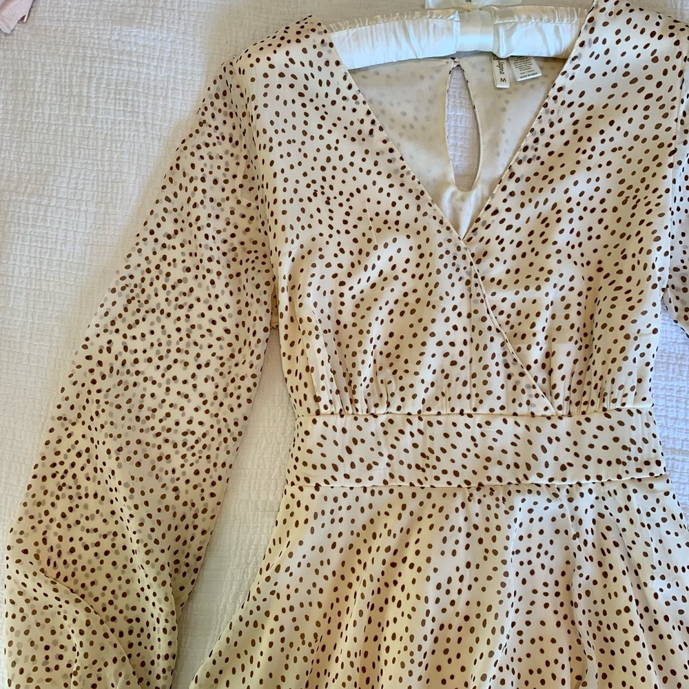 Off White Long-sleeve Dress